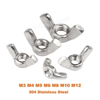 2510pcs butterfly wing nuts m3 m4 m5 m6 m8 m10 m12 din315 304 a2 stainless steel hand tighten wing nut fit for screw bolts