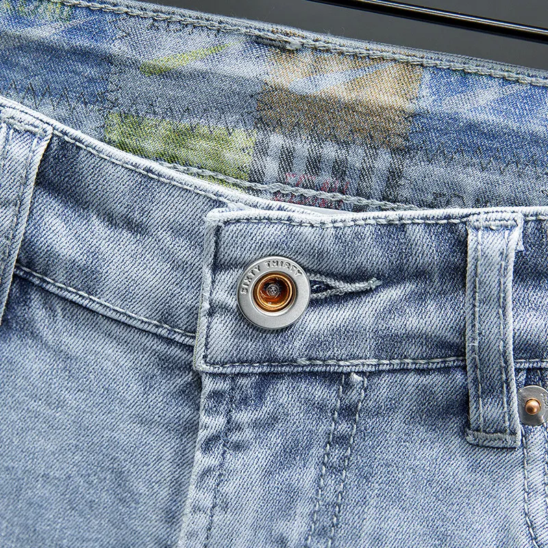 7XL-S Plus Size 2023 New Korean Cashew Trend Casual High Street Male Port Style Couple Jacquard Wide-Leg Daddy Jeans