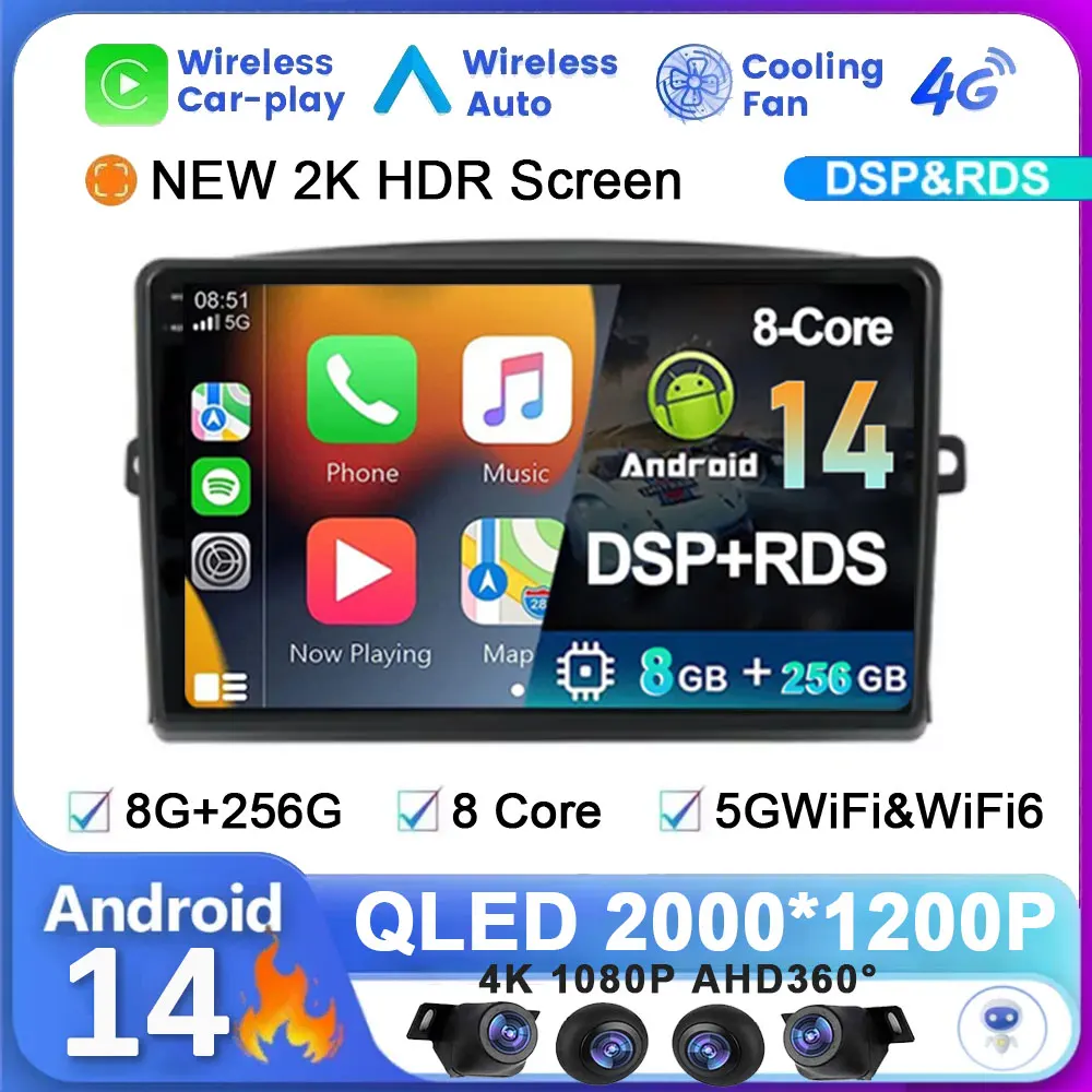 Автомобильный радиоприемник Android 14 для Toyota Sienna 2004-2019 навигация GPS