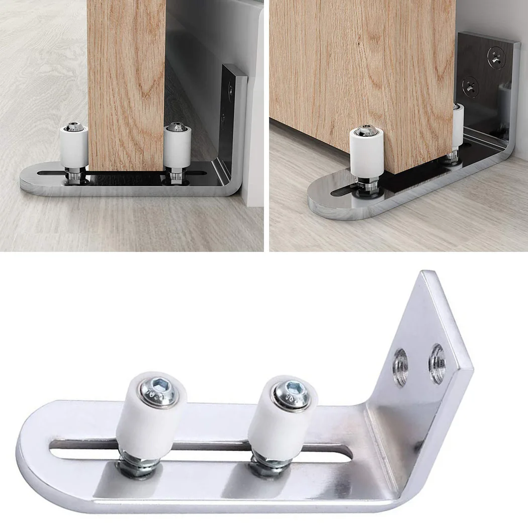 

Barn Door Floor Rails Stainless Steel Chrome Plated Fully Adjustable Wall Mounted Sliding Floor Rails Sliding Door Slide Rails