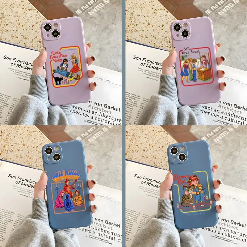 

Halloween Satan Vintage Phone Case Gray And Purple For Apple IPhone 12Pro 13 11 Pro Max Mini Xs X Xr 7 8 6 6s Plus Se 2020 Cover