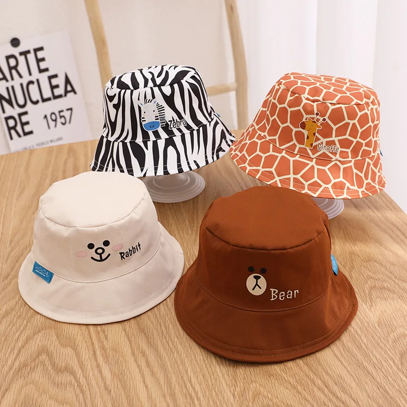 

Spring Summer Baby Bucket Hat Cute Bear Ear Newborn Panama Outdoor Beach Cap Solid Color Kids Boy Girl Sun Hats