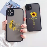sunflower flower art phone case matte transparent for iphone 7 8 11 12 13 plus mini x xs xr pro max cover