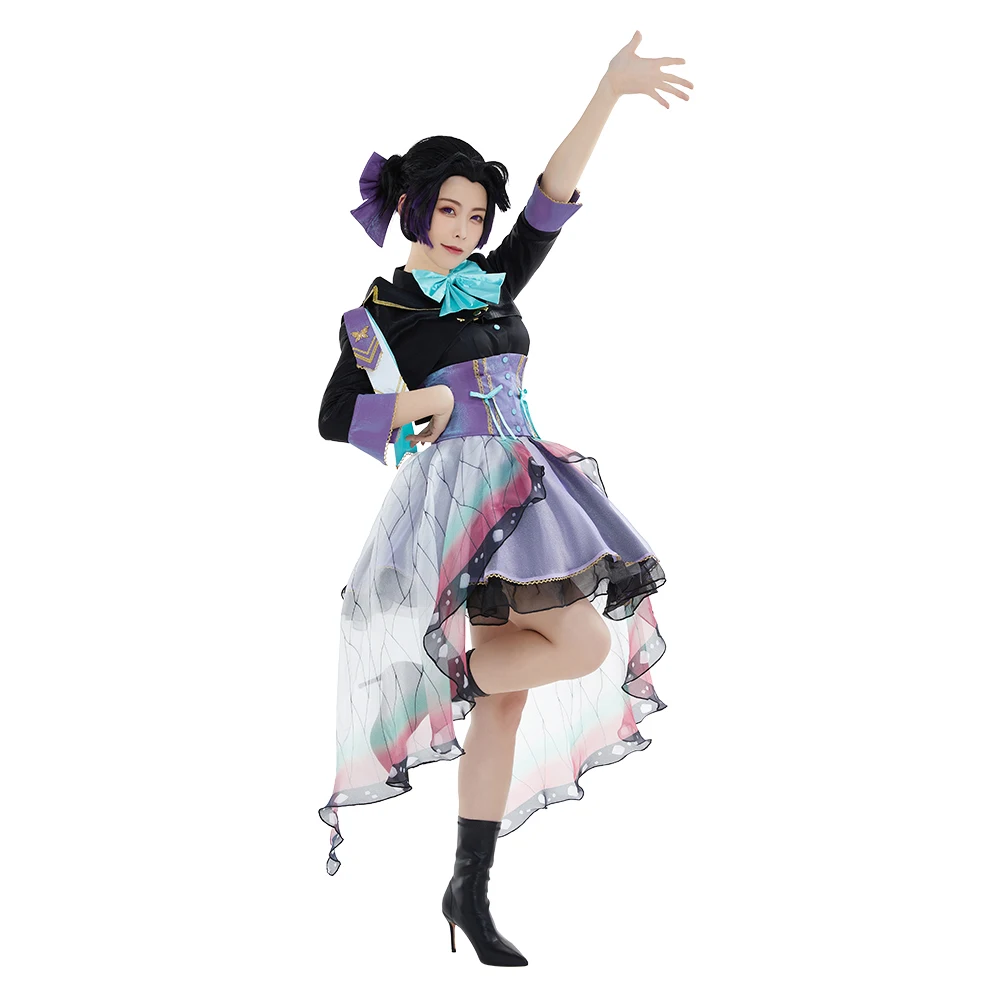 

Anime Demon Slayer Kochou Shinobu Cosplay Costume Lolita Dress Kimono Outfits Halloween Carnival Suit Re-creation Design