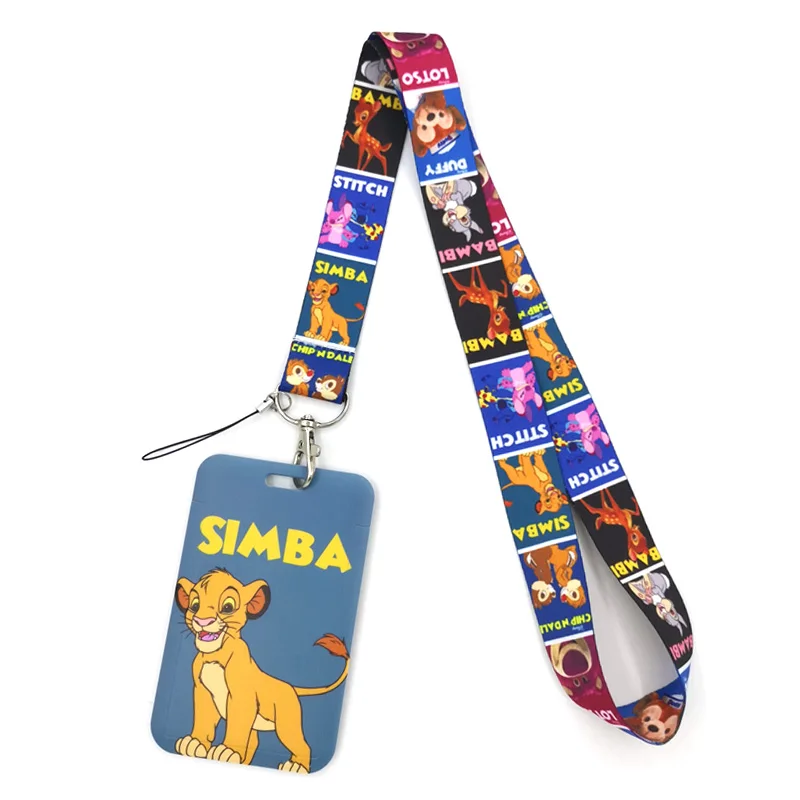 

Lion King Simba Fashion Women Card Holder Lanyard Colorful Retractable Badge Reel Nurse Doctor Student Card Clips Badge Holder