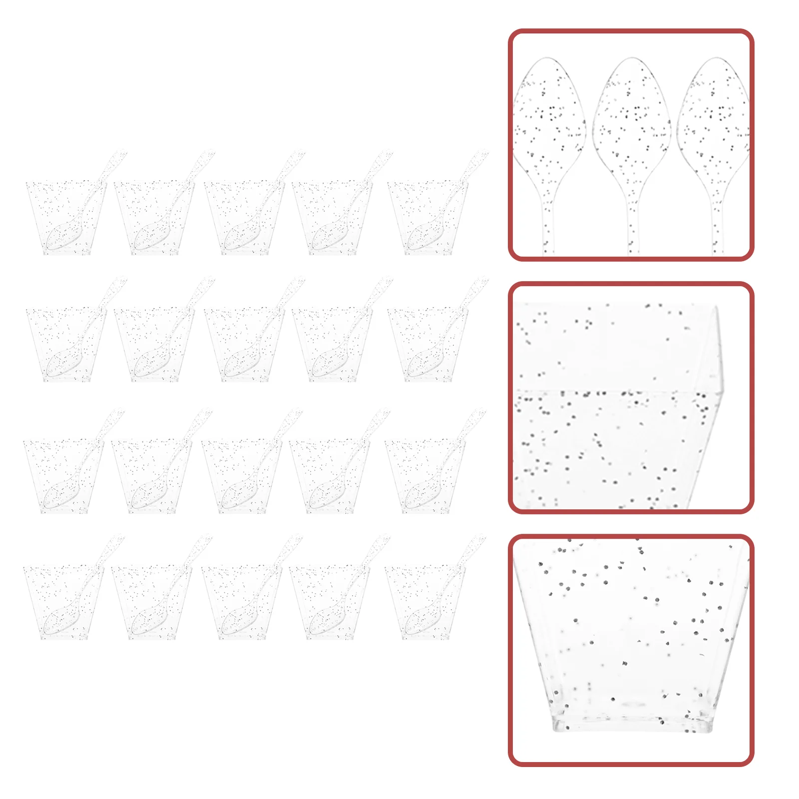 

Cups Dessert Cup Cream Ice Party Bowl Bowls Serving Pudding Clear Parfait Trifle Mini Spoon Smallcake Mousse Glasses Sundae