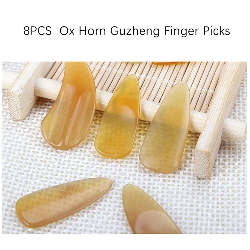 

8pcs Ox Horn Guzheng Finger Picks Guzheng Nail Covers Practical Musical Instrument Picks String Instrument Accessories