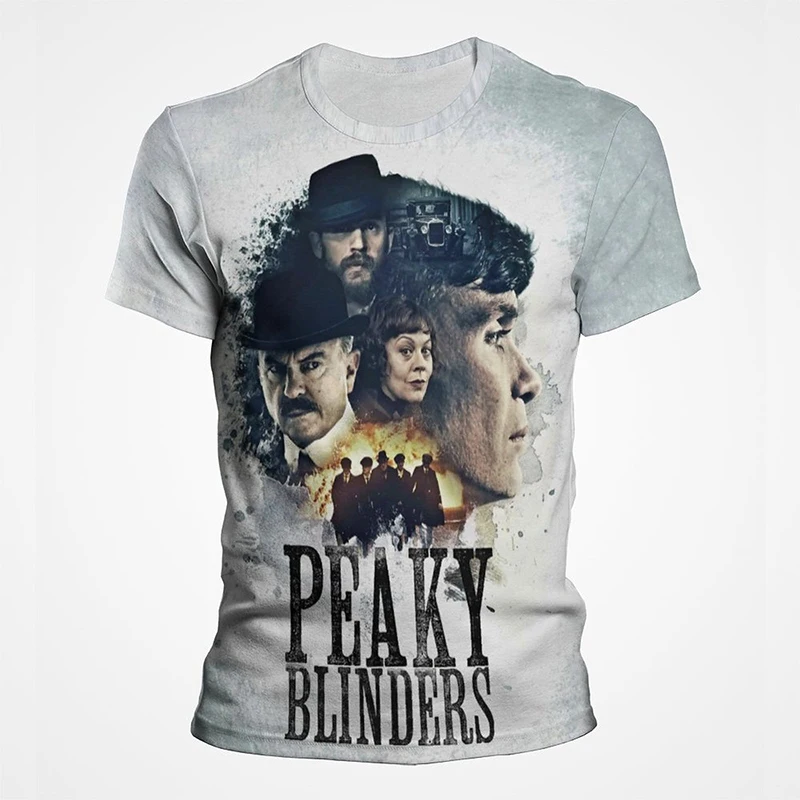 

Футболка с рисунком из фильма Пике Брайант Томми Шелби, летняя одежда с 3D-принтом, крутая уличная одежда для мужчин и женщин, футболка с коротким рукавом