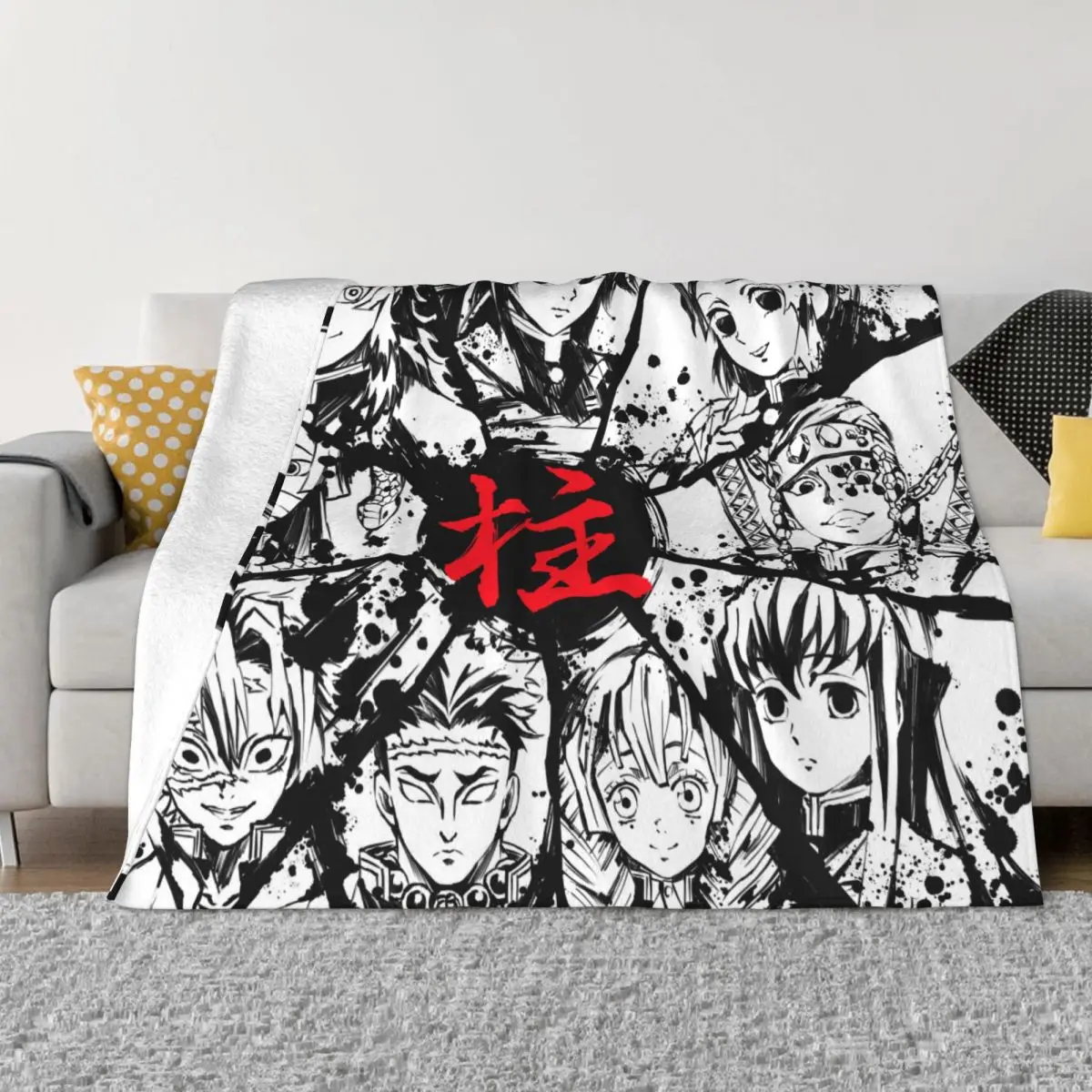 

Demon Slayer Kimetsu No Yaiba Blanket Cover Fleece Japanese Anime Manga Soft Throw Blanket for Bedding Couch Bed Rug