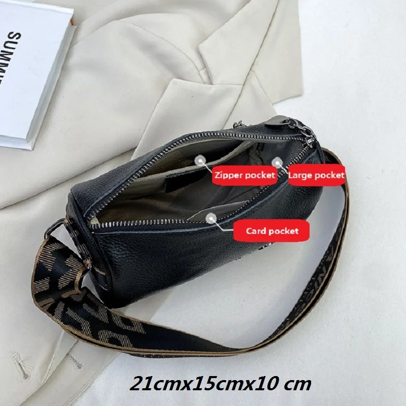 2023 New Genuine Leather Crossbody Bag for Women Fashion Female Cowhide Shoulder Bag Luxury Designer Handbag Women's Pillow Bag