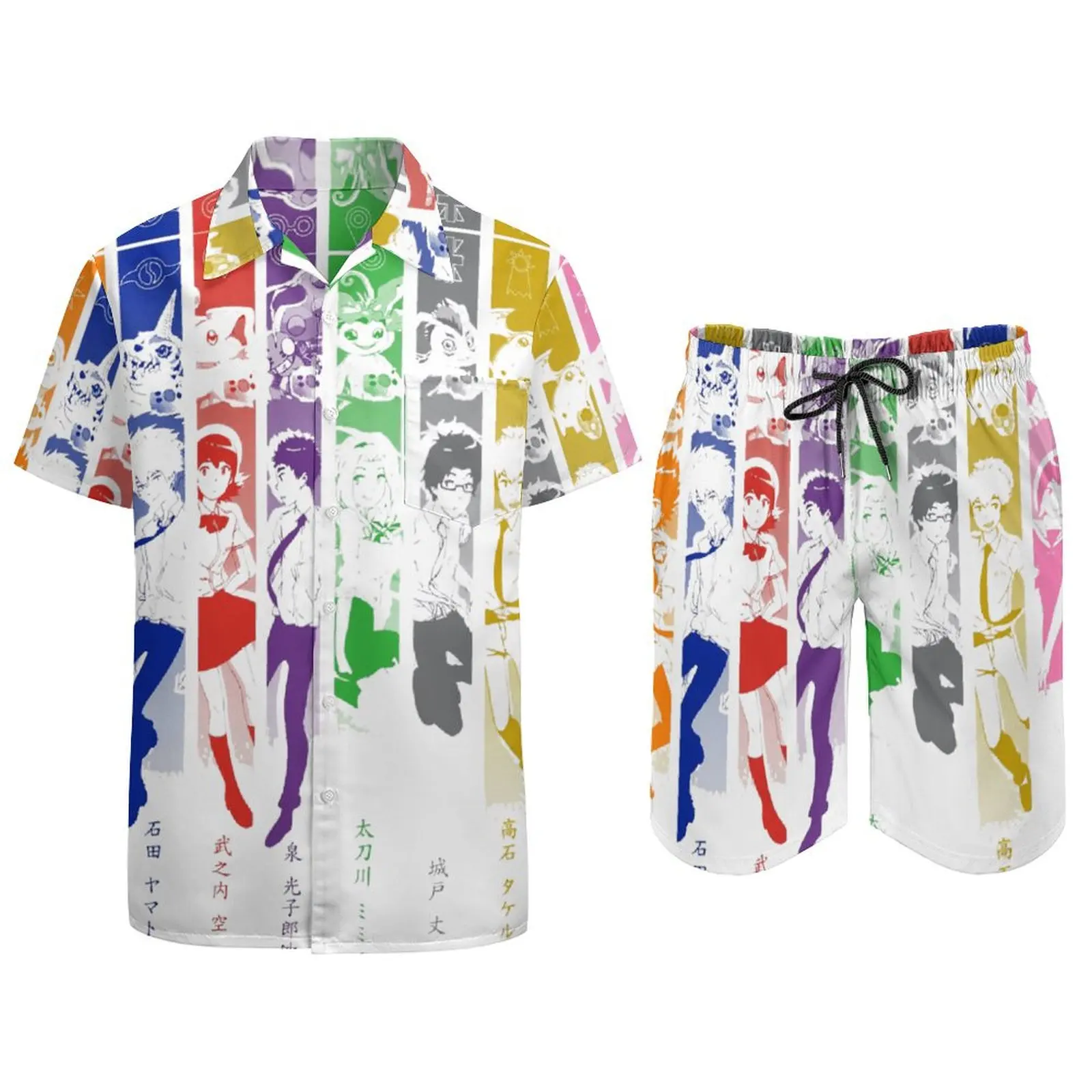 Мужской пляжный костюм с графическим принтом в винтажном стиле