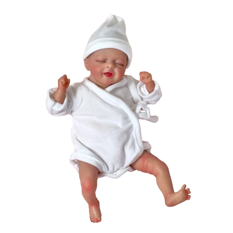 

Life Like Baby ClothBody Reborns with Hand Painting Hair Soft Reborns Newborn Baby Kids Sleep Toy 10''