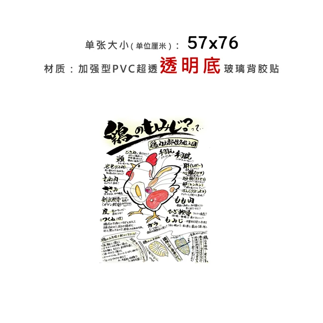 Прозрачный стеклянный клей японский магазин Izakaya Yakitori ресторан наклейка плакат