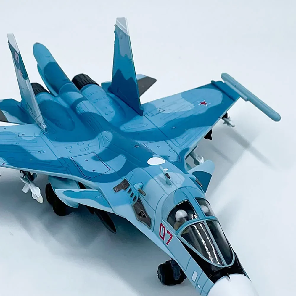 Фото Литая под давлением масштаб 1:100, русский Sukhoi Cy-34 Su-34 SU34, модель самолета с полной задней частью, сплав и пластик, декоративная модель игрушки №5