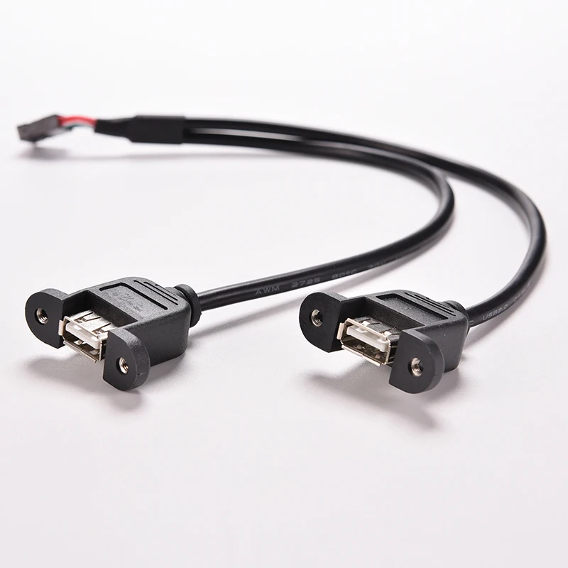 1 шт., двухпортовый USB-кабель с 9-контактным разъемом, 30 см/1 фут