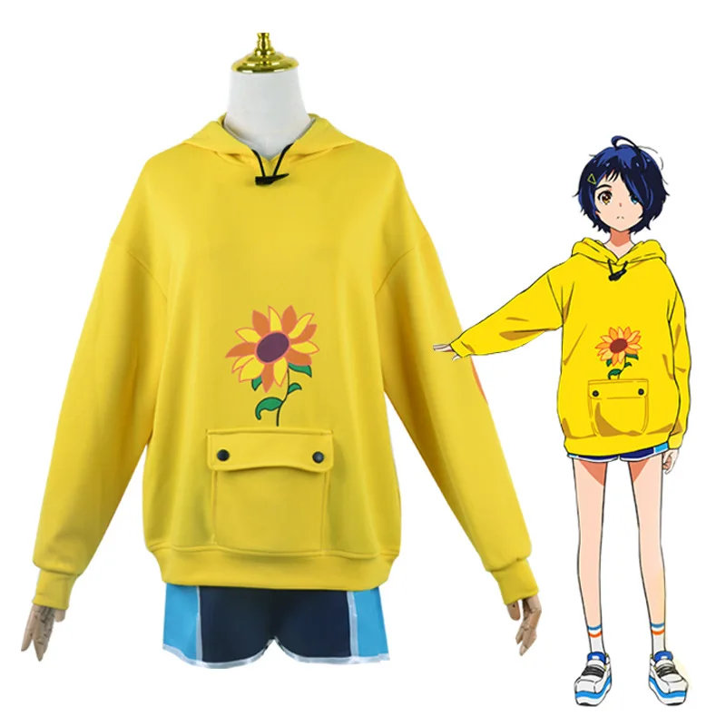 

Новинка Аниме чудо яйцо приоритет Ohto Ai Косплей костюмы толстовка желтый подсолнух пуловер свитшот