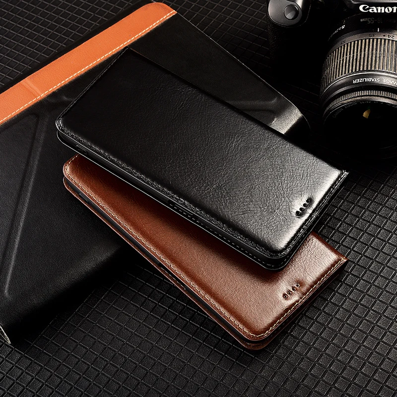 luxury genuine leather phone case for infinix smart 5 6 pro smart hd 2021 magnetic cowhide flip cover wallet with kickstand free global shipping