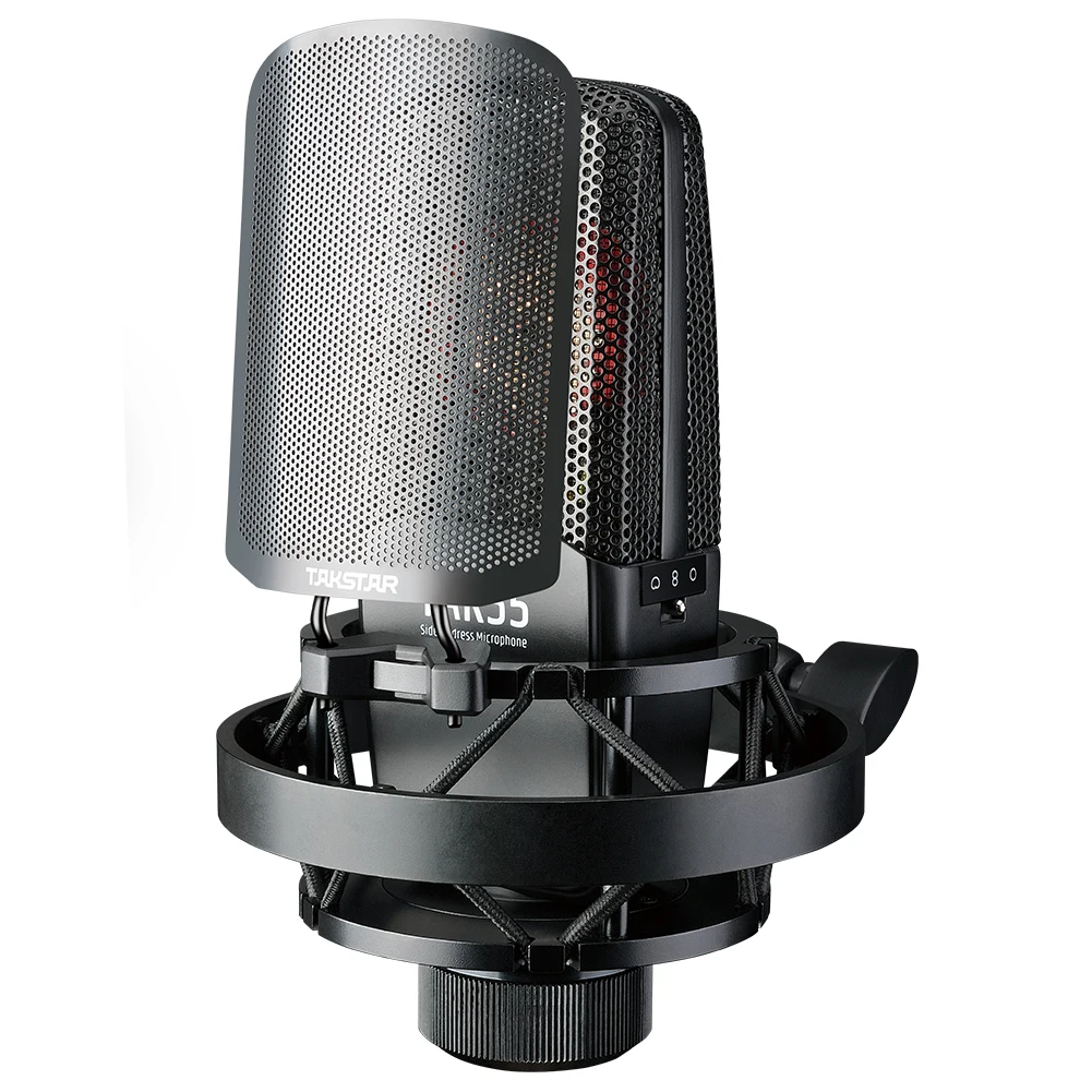

TAKSTAR TAK55 Side-address Recording Microphone Wired Microfono Condensador Profesional with Shockmount and Windscreen for Radio