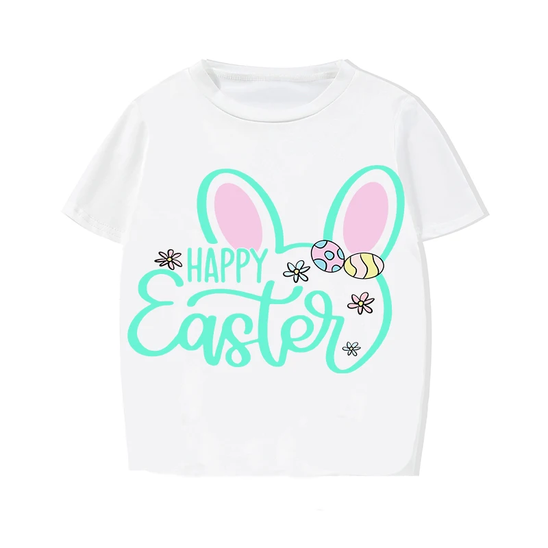 Easter Family Matching Pajamas Exclusive Design Happy Easter Bunny Ears White Pajamas Set