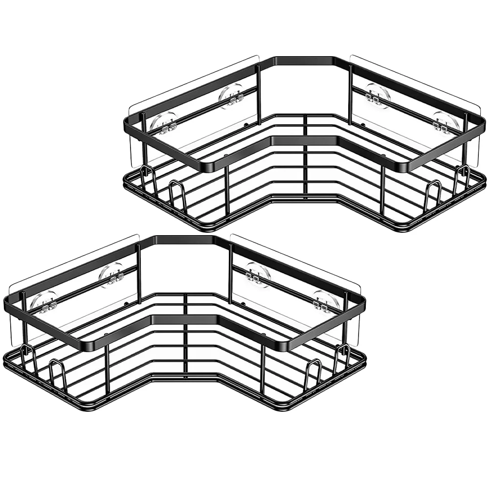 

2 Pcs Storage Shelves Conditioner Holder Stainless Steel Bathroom Hanging