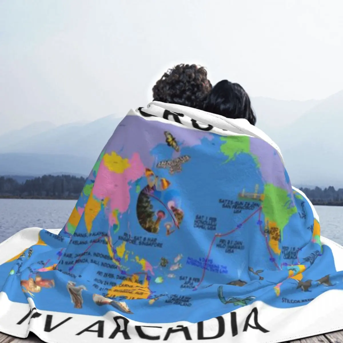 P O 2025 J501 МИР КРУЗ ПОЛНАЯ ИЛЛЮСТРОВАННАЯ МАРШРУТАЯ КАРТА Ультрамягкое одеяло из