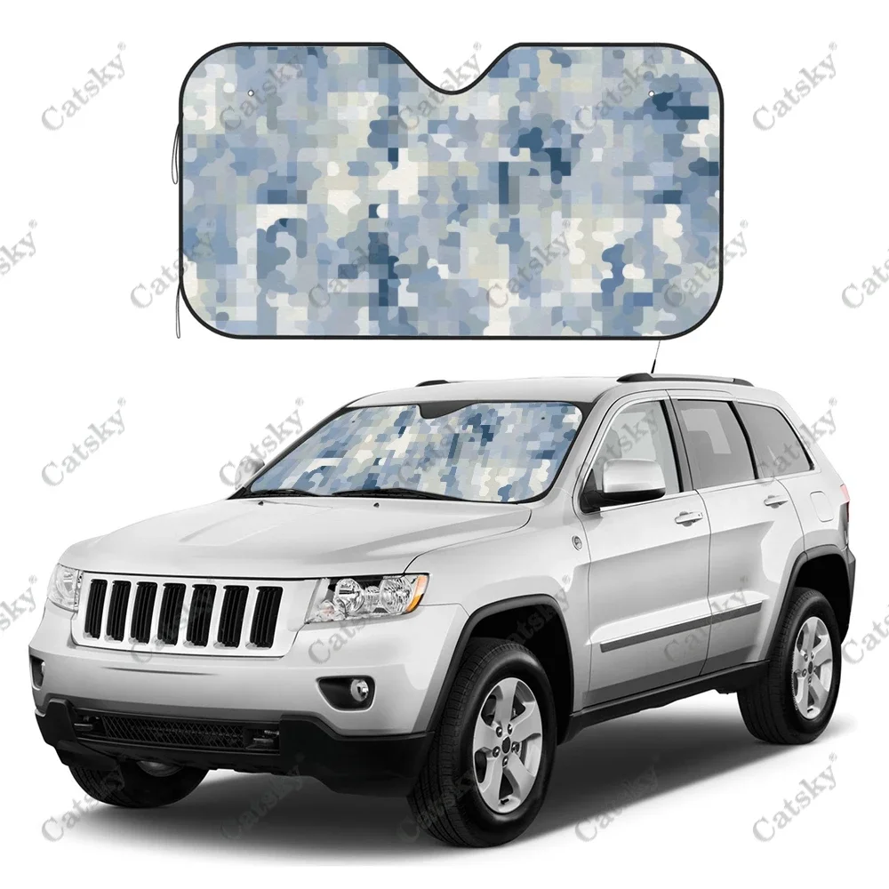 Пиксельный цифровой арктический камуфляж солнцезащитный козырек на лобовое