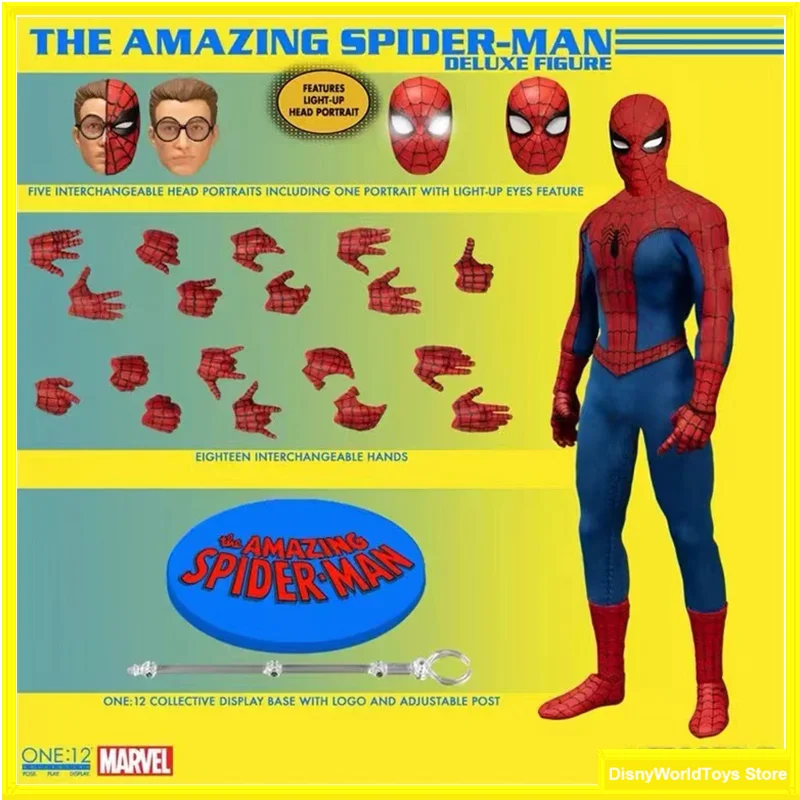 100% оригинал Mezco One: 12 удивительный Человек-Паук Deluxe Edition 6 дюймов в наличии