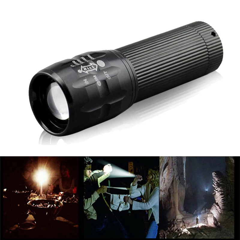 

Портативный алюминиевый фонарик высокой мощности, ручной светодиодный ультра-3-ступенчатый люмен фонари с зумом для кемпинга, охоты, наружн...