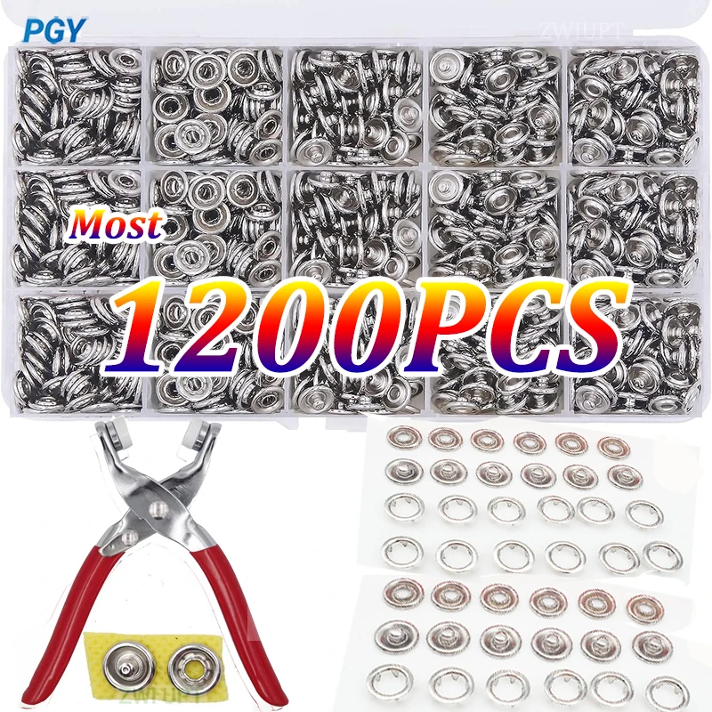 400-1200PCS Plier Tool Metal Snap DIY Craft Supplies Sewing Button Thickened Snap Fastener Kit  for Installing Sewing Bag Clothe