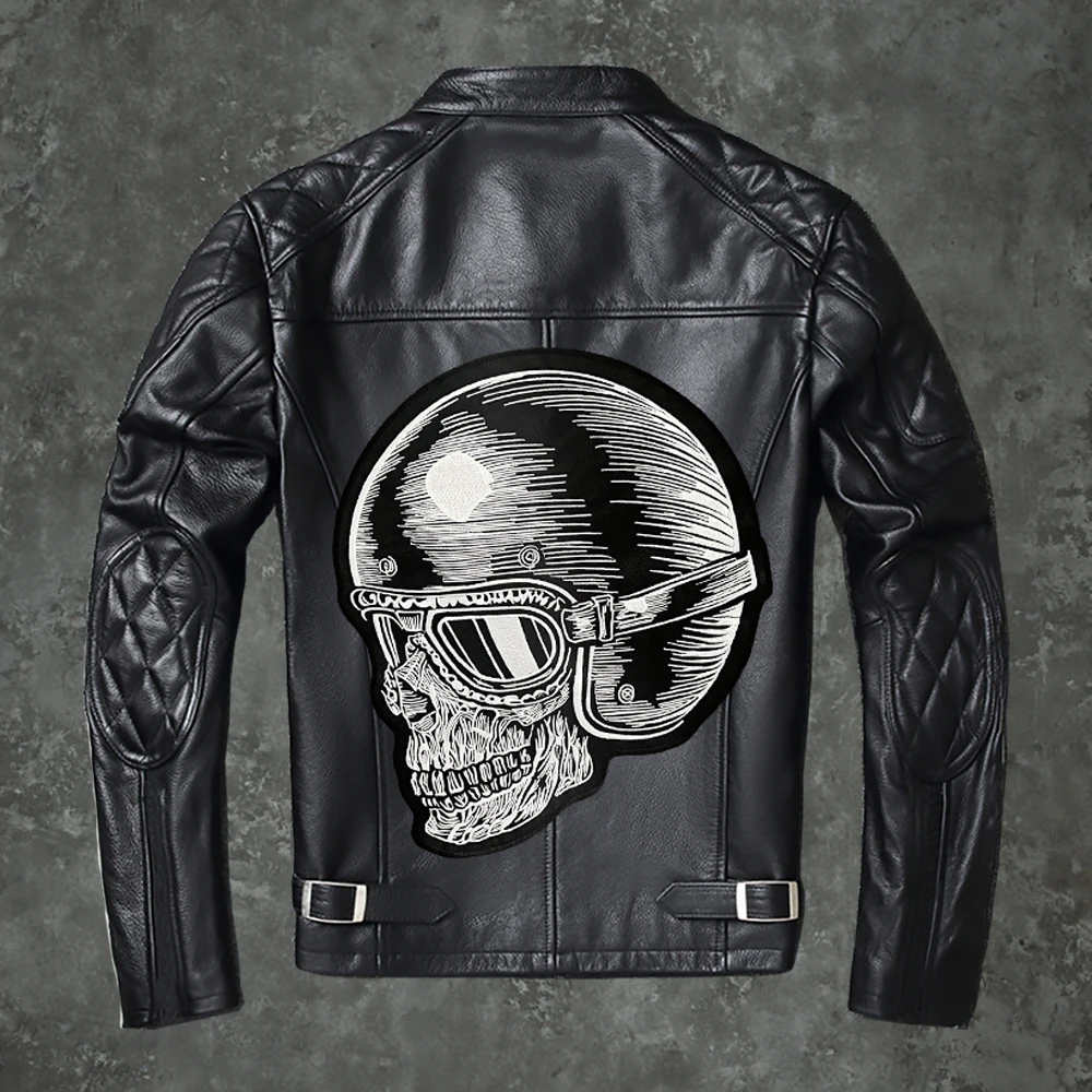 

Skull helmet Embroidery Patches Motorcycle Biker for Jacket Back 31cm * 27 cm
