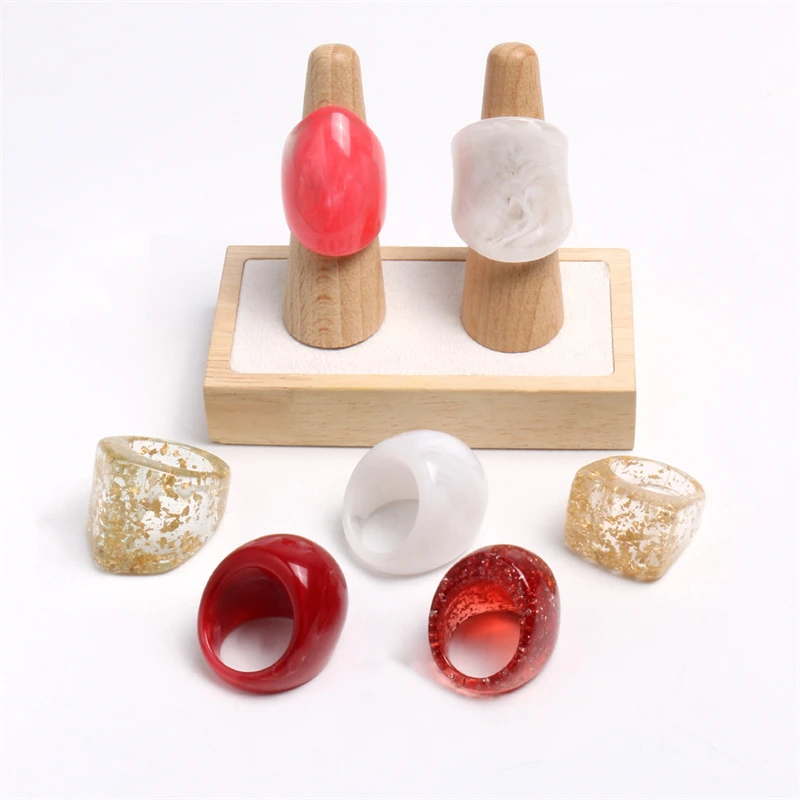 

Red White Pink Gold Color Resin Luxury Rings for Women Men Kids 2021 New Design Beauty Party Birthday New Year Gifts Jewelry