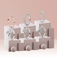 2022 popular womens ring fashion ring real 925 silver ring infinite flower spark zircon princess fork bone heart ring