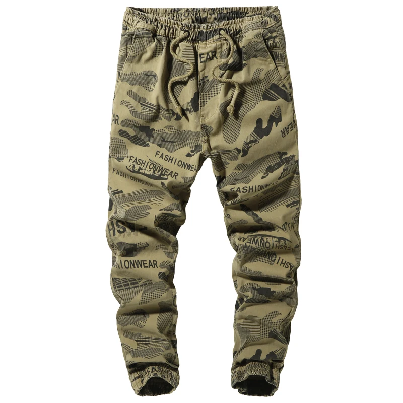 

2022 Men Hip Hop Camouflage Cargo Pants Men Multi-Pocket Ribbons Harem Pants Male Streetwear Casual Joggers Sweatpants L-4XL