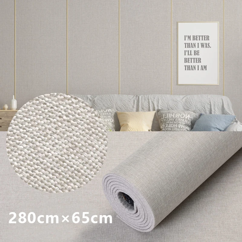 

New XPE Linen Thickened Self-adhesive Wall Covering Anti-collision Soft Pack Wall Sticker Bedroom Home Decoration Wallpaper
