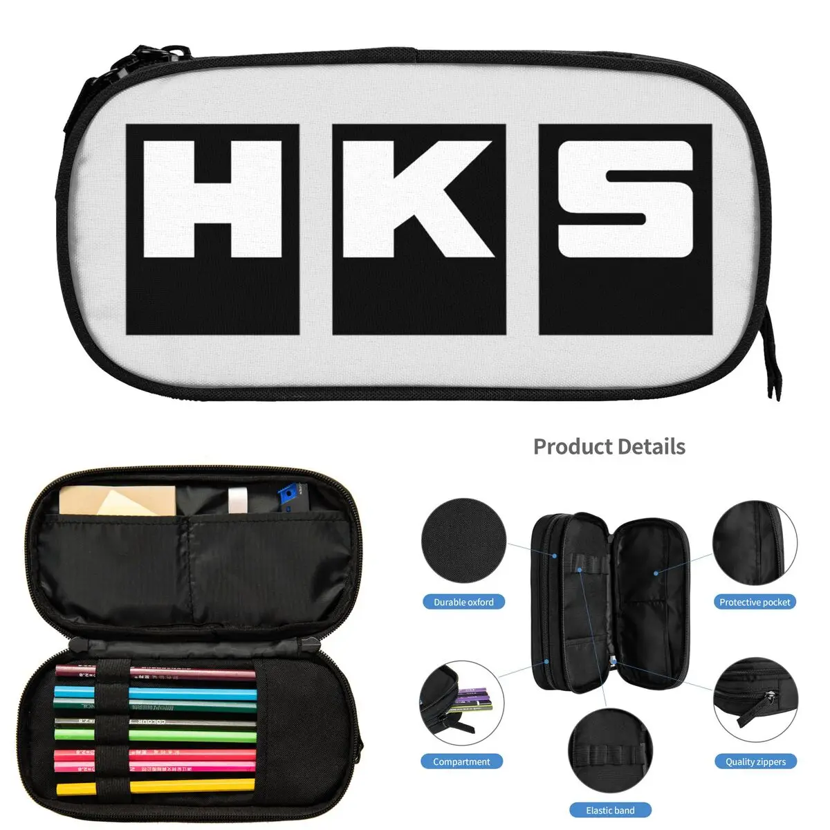 Фото Пеналы в японском стиле Jdm Hks Power And Sports с логотипом, подарки для студентов, пенал-коробка, сумка для карандашей, пенал большой вместимости №3