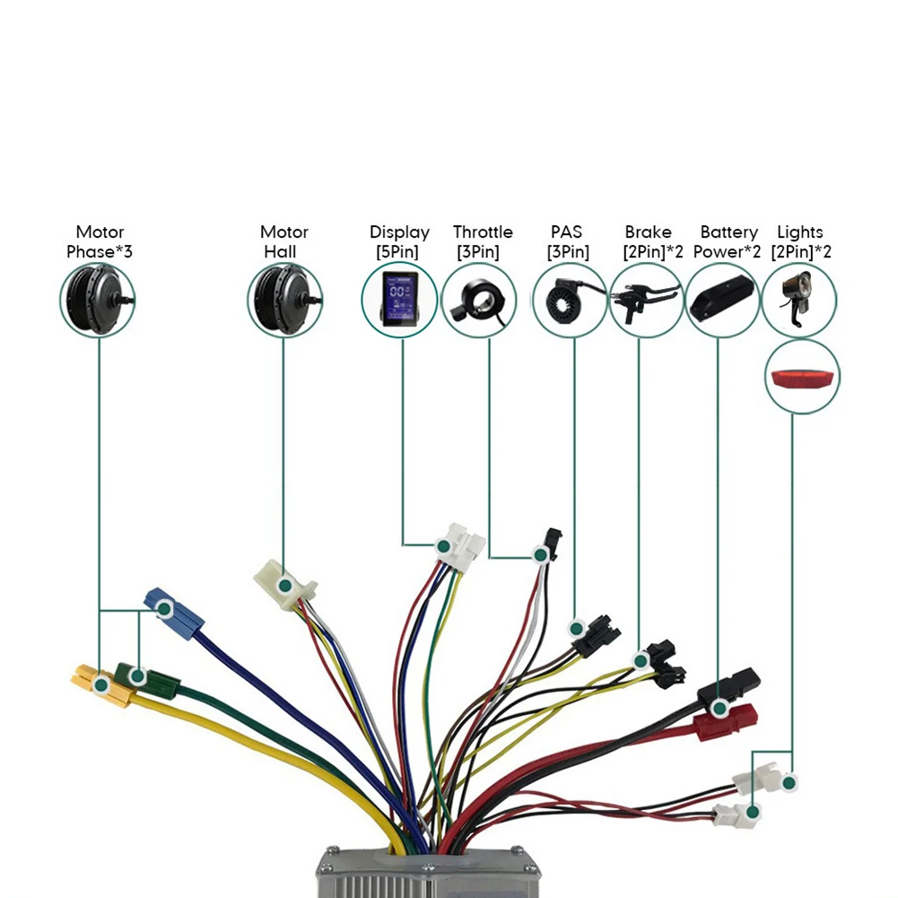 

Ebike 36/48V 30A 1000W Controller +LCD+Throttle+Brake Lever+PAS+Head Lights Kit Waterproof 9pin Connector E-bike Controller Kits