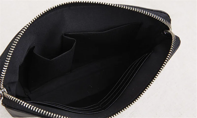 Business casual genuine leather men's clutch bag simple daily high quality natural soft first layer cowhide black phone wallet