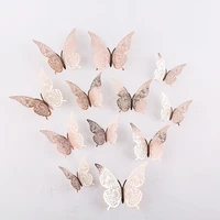 12pcs 3d openwork butterfly wall sticker for home decoration diy wall stickers for kids rooms party wedding decor
