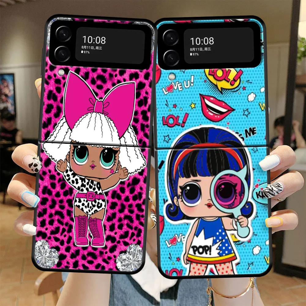 

LOL Surprise Aesthetic Bag Capinha Case Funda for Samsung Galaxy Zflip3 Z Flip 5G Zflip Flip3 Flip35g Zflip35g Black Celular