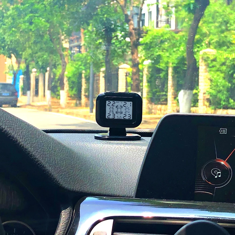 

ATsafepro Mini Auto TPMS Tire Pressure Monitoring System Sensor Tyre Pressure Meter Gauge for Car Truck Wireless Intelligence
