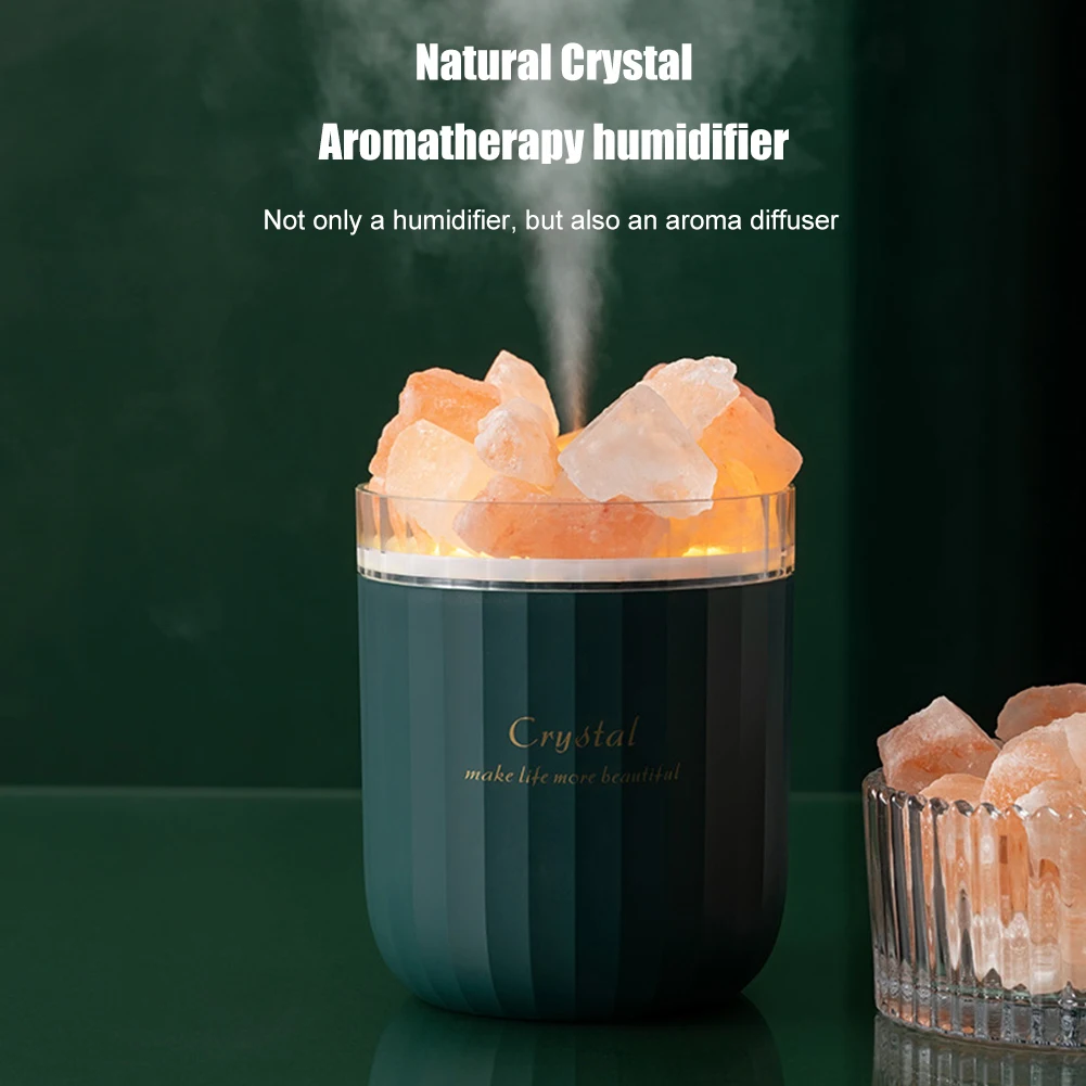 

Crystal Aromatheraphy Humidifier USB Wireless Aroma Essential Oil Diffuser LED Light Himalayan Salt Cool Mist Humidifier