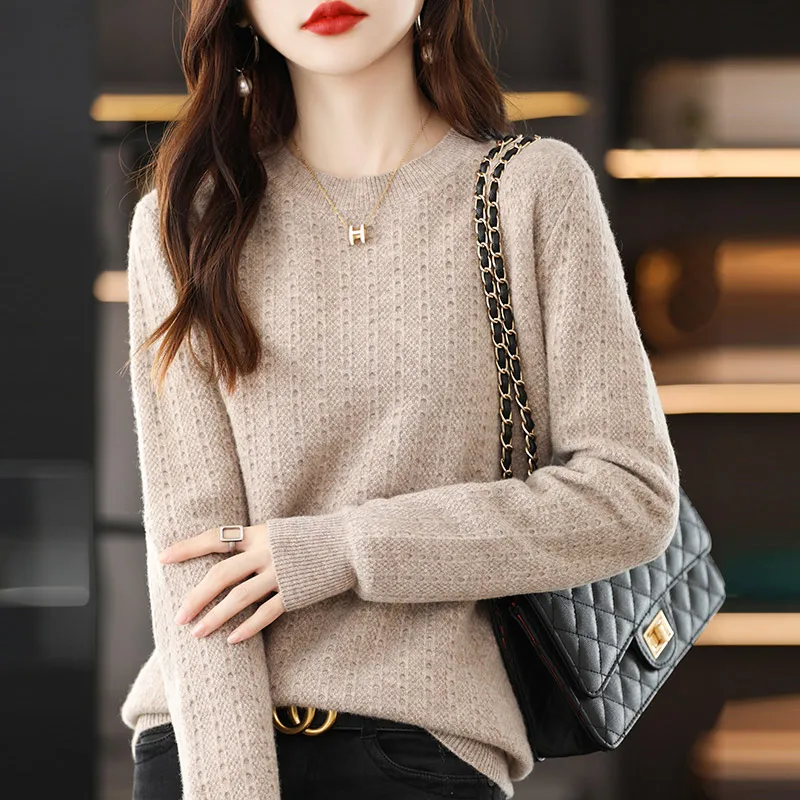 New Women Pullover Round Neck Short Pure Cashmere Sweater Autumn And Winter Fashion Loose Soft Waxy Versatile Bottoming Sweater