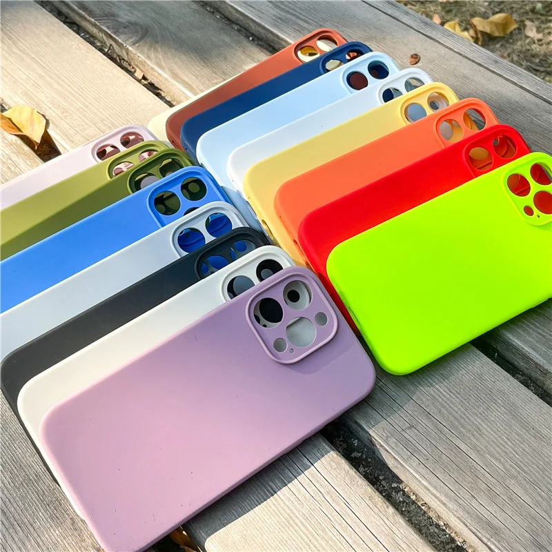 

Neon Fluorescence Liquid Silicone Case for iPhone 14 pro max 13 11 Pro Max Full Camera Lens Cover for iPhone 12 Pro Skin Cases