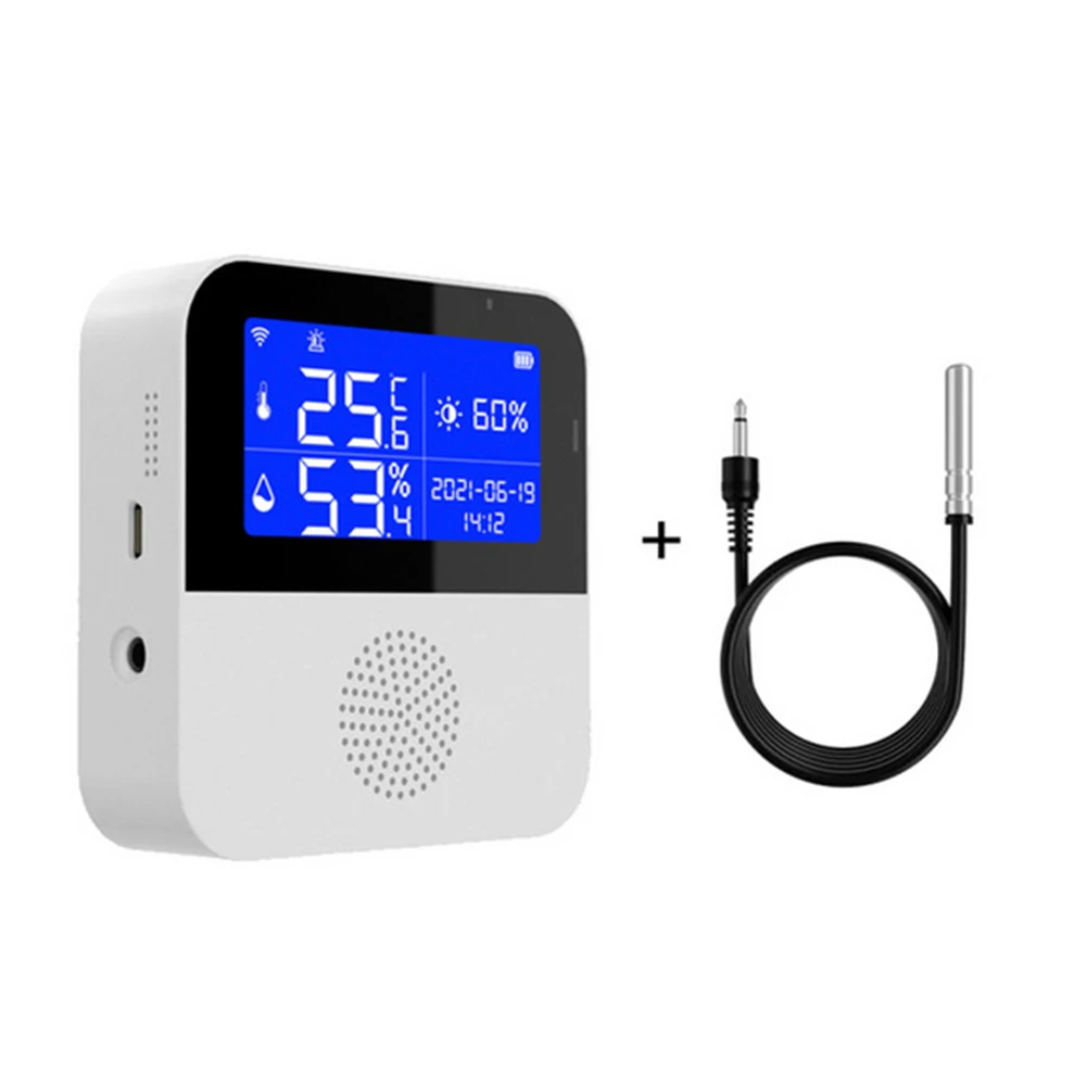 Датчик температуры Wi-Fi с внешним зондом экран Smart Life удаленный монитор комнатный