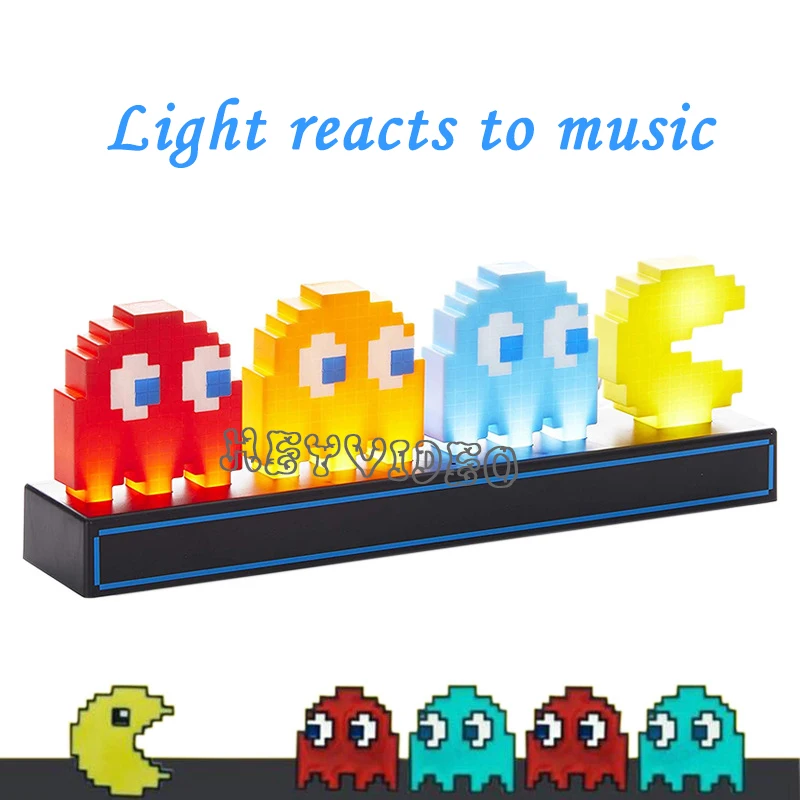 

New Voice Control Game Icon Light Pac-Man Game Atmosphere Lamp Colorful Light for KTV/Bar/Club/ Home Decoration Christmas Gift