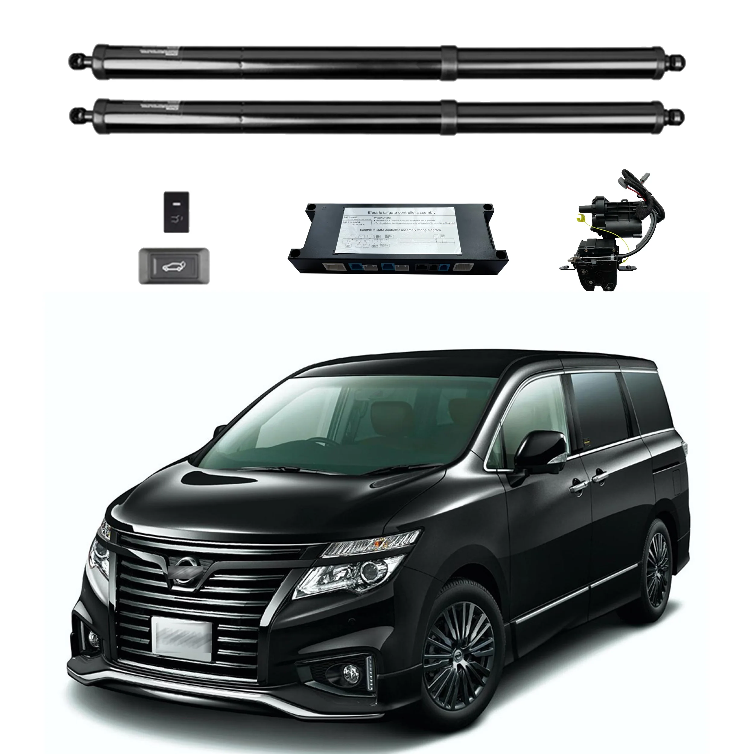 

For Nissan Elgrand E52 2014+ Power Tailgate Electric Rear Door Auto Trunk With Remote Control Hands-Free Kick Sensor Optional