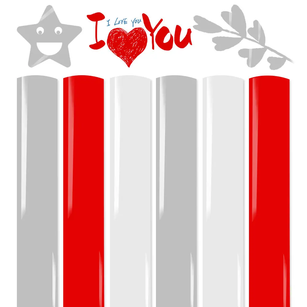 

6pcs/set 20x30cm Red White Grey PU Heat Transfer Vinyl Hot Press Cricut Film for Tshirts Parent-child Wear Couple Wear Decor DIY