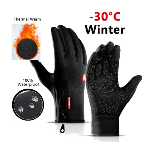 Зимние перчатки для мужчин и женщин, теплые тактические перчатки для сенсорного экрана, водонепроницаемые, для пешего туризма, катания на л...