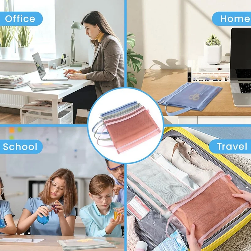 Сетчатые сумки на молнии нейлоновые сетчатые с двойными стенками для настольных