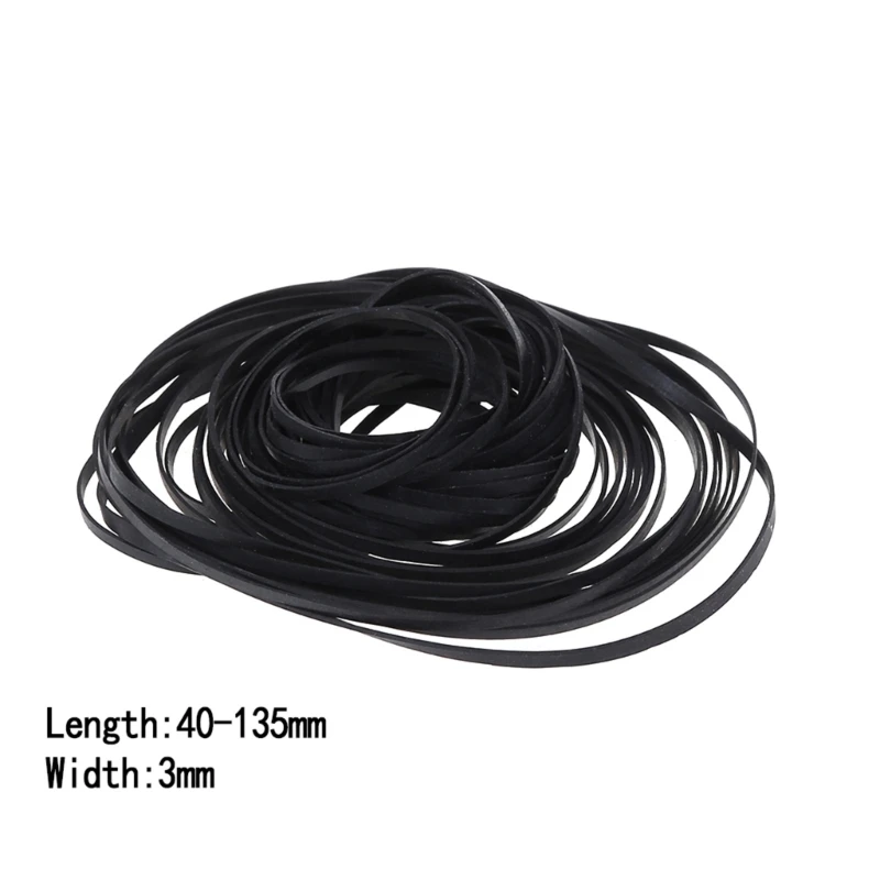 Резиновые ремни шириной 3 мм для проигрывателей сложенные 40-135 200 шт